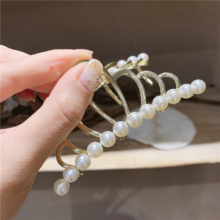 Kẹp Tóc Hình Vương Miện Đính Ngọc Trai Giả Thời Trang Hàn Quốc Cho Nữ