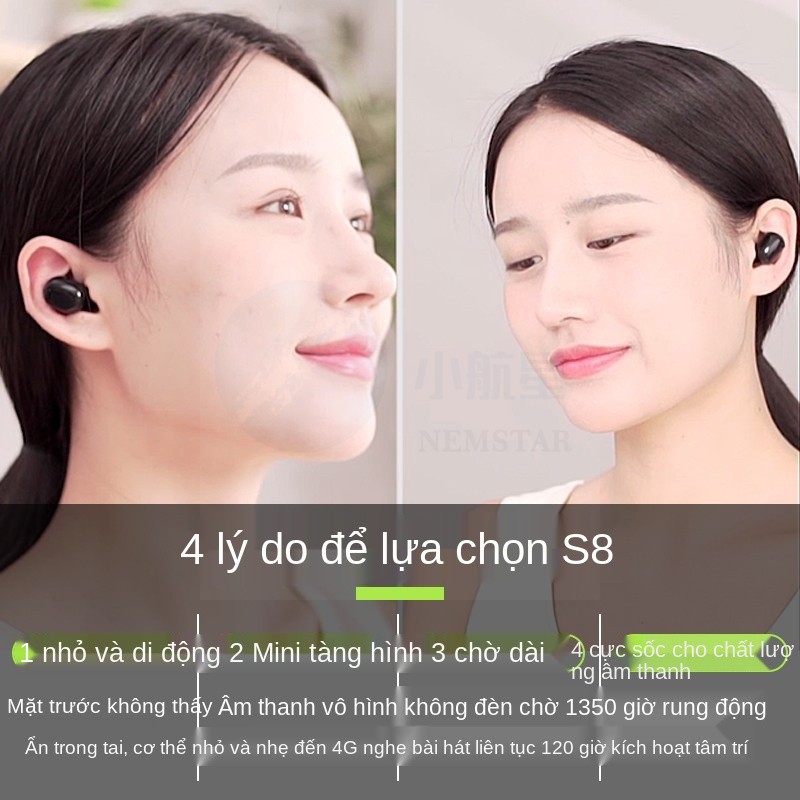 S8Tai Không Dây Bluetooth Tai Nghe In-ear Mini Phong Cách Apple Android Đa Năng Tàng Hình