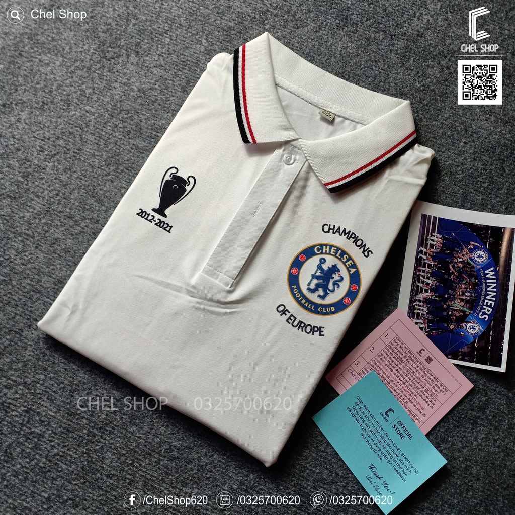 Áo polo 2V cao cấp Chelsea kỷ niệm vô địch UCL 2012-2021[ẢNH THẬT]