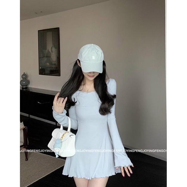 ❤Đầm dây lưng nhún ngực hồng xinh