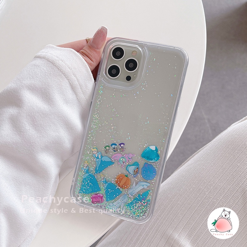 Ốp Điện Thoại PC Cứng Phối Kim Tuyến Nước Cho IPhone 13 12 Pro Max 11 Xr 7plus 6 8 7 Plus Xs Max X