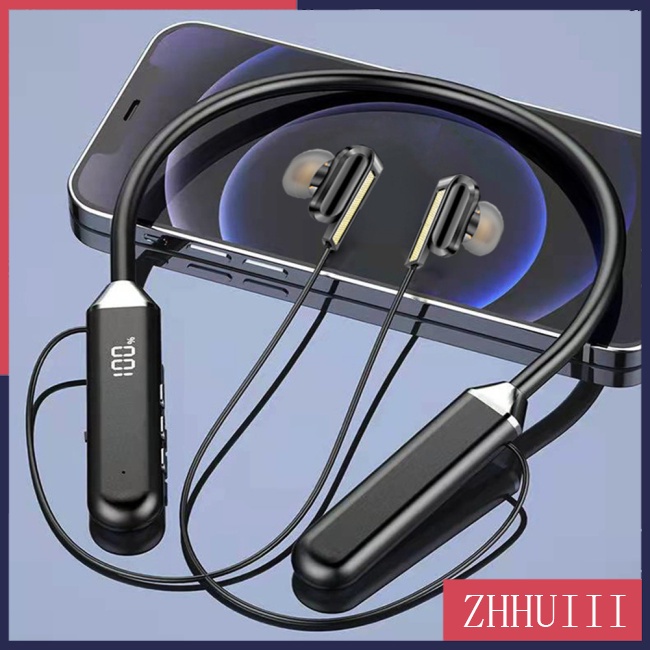 Tai Nghe Chụp Tai Bluetooth Không Dây Đeo Cổ Chống Nước Màn Hình Kỹ Thuật Số