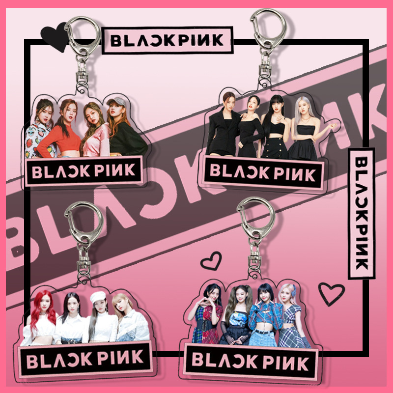 Móc khóa acrylic hai mặt hình BLACKPINK Lisa Jennie Jisoo độc đáo