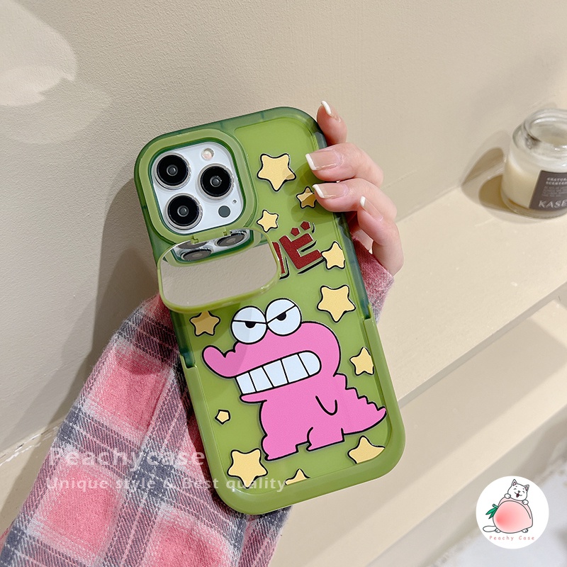 Thời Trang Ốp Điện Thoại TPU Mềm Có Giá Đỡ Ẩn Hình Khủng Long / Cậu Bé Bút Chì Cho iPhone 14 13 12 Pro Max 11 Xr Xs Max X