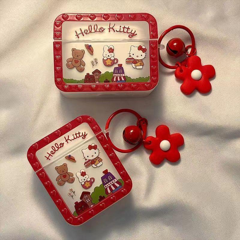Ốp Hộp Đựng Tai Nghe Nhét Tai Hình Mèo Hello kitty Dễ Thương Cho Airpods1/2 pro3