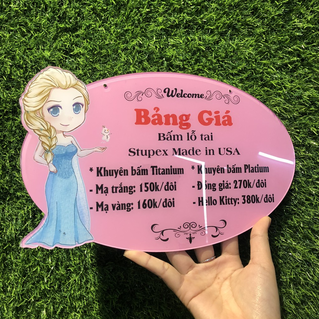 Menu, bảng giá mica ghép hình công chúa Elsa - Thiết kế và in bảng giá shop theo yêu cầu