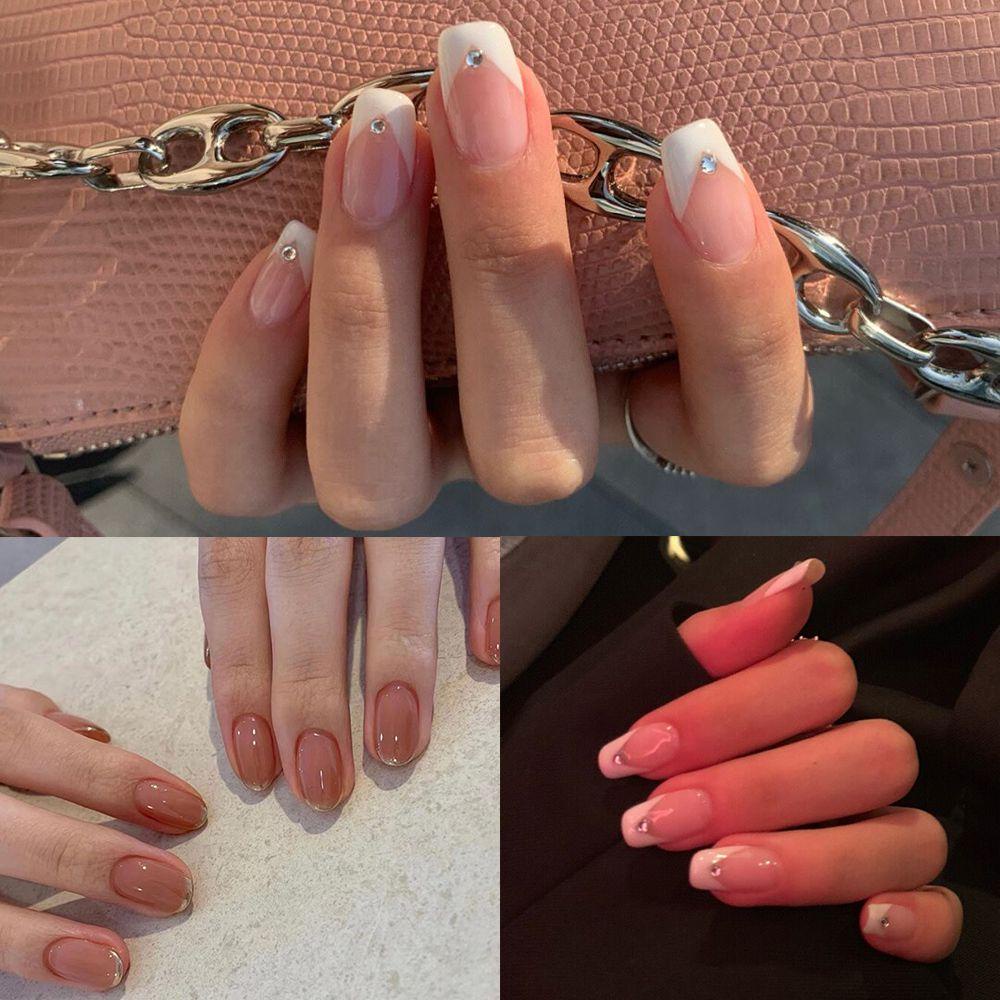 ROSE Bộ 24 Móng Tay Giả Màu Hồng Xinh Xắn