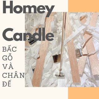 Bấc nến gỗ kèm chân kẹp - làm nến thơm