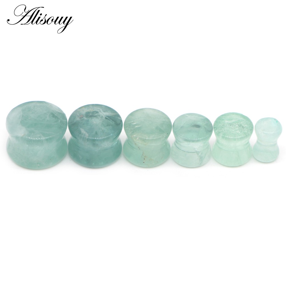 Alisouy Set 2 Khuyên Nong Tai Bằng Đá Hữu Cơ Tự Nhiên 6mm-16mm