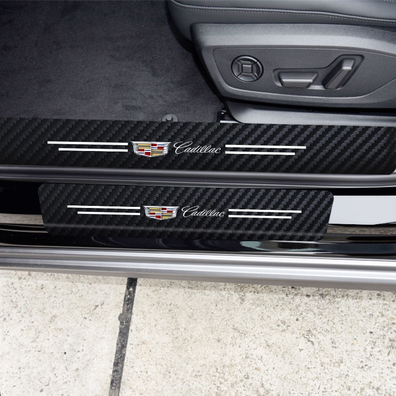 Set 4 Miếng Dán Sợi Carbon Dạ Quang Chống Trầy Trang Trí Cửa Xe Hơi Nissan Ford Subaru Mazda Renault
