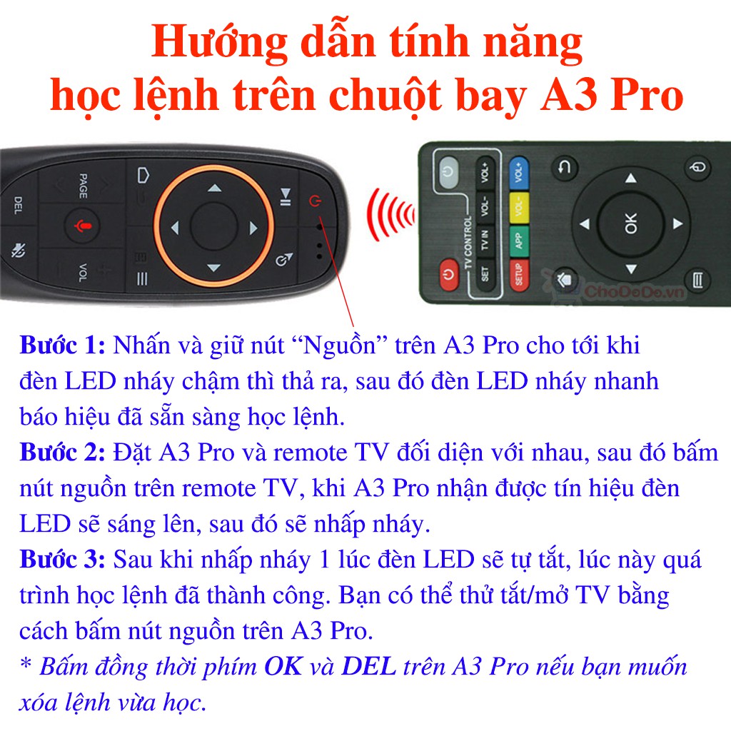 Chuột bay tìm kiếm giọng nói đa năng A3 Pro Voice 1 chạm trên Android Box G10S, G20S