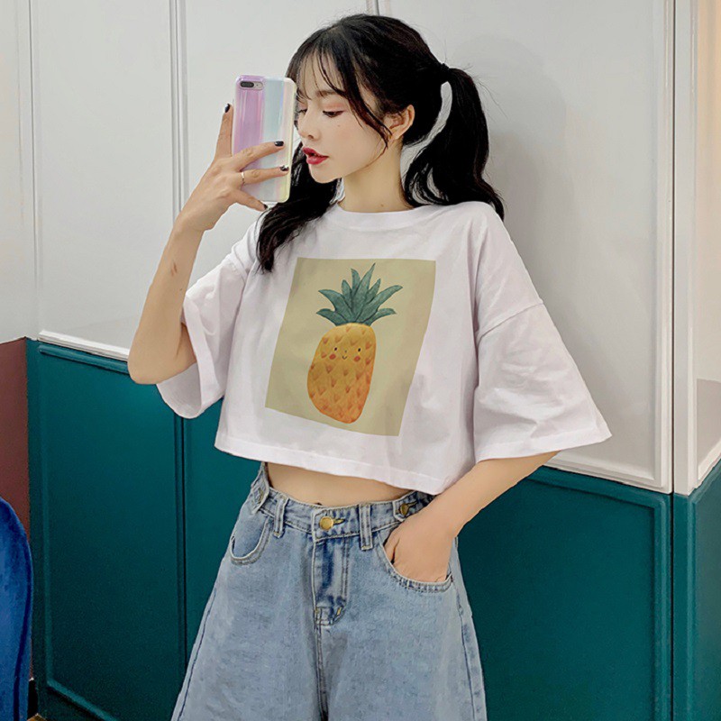 Áo Thun Croptop QUẢ DỨA Form Rộng Hot Trend - VIETCENTRE | BigBuy360 - bigbuy360.vn