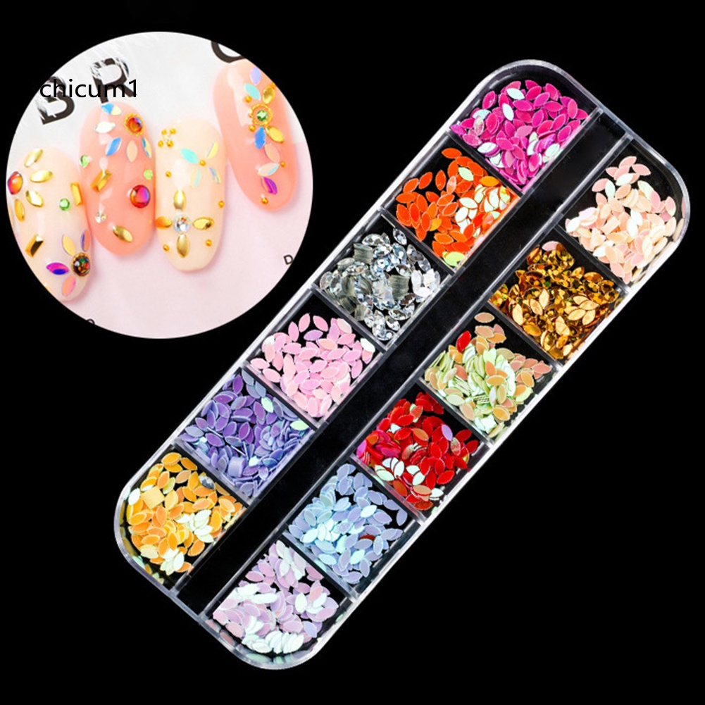 [Hàng mới về] Hộp phụ kiện trang trí móng tay lấp lánh