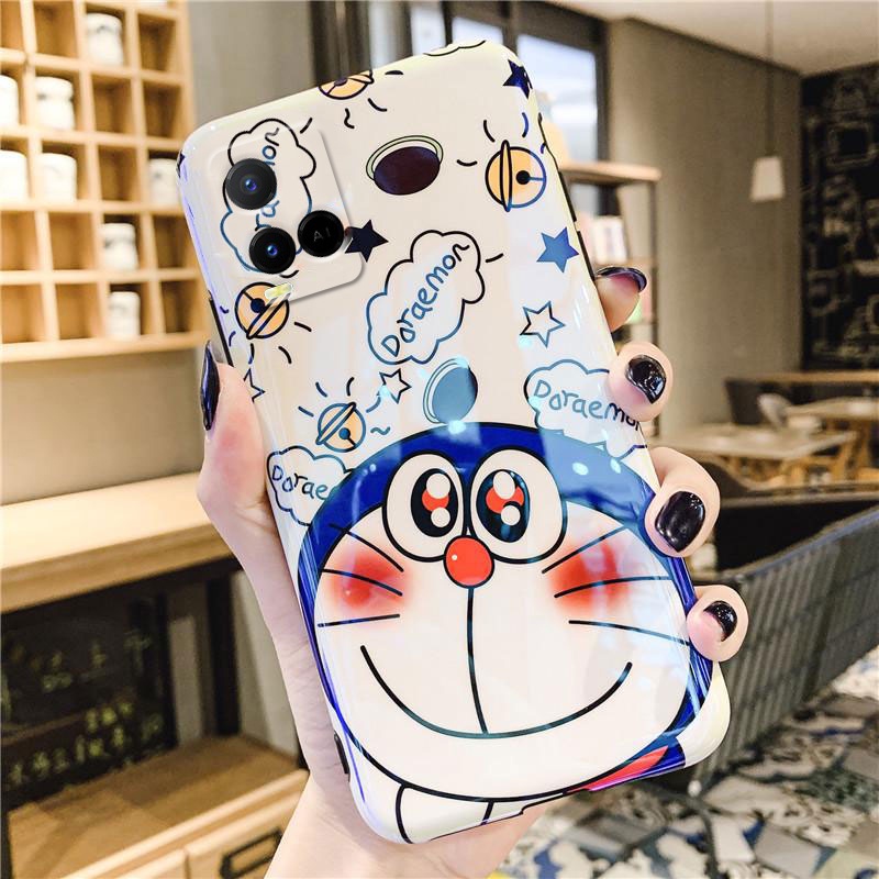 Ốp điện thoại họa tiết mèo máy hoạt hình xinh xắn cho Vivo Y21 Y21S Y33S