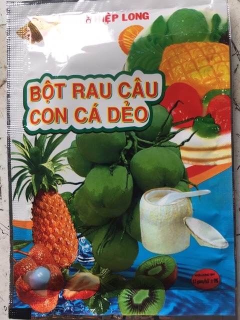 Bột rau câu- bột thạch con cá dẻo Hiệp Long, gói 12g.