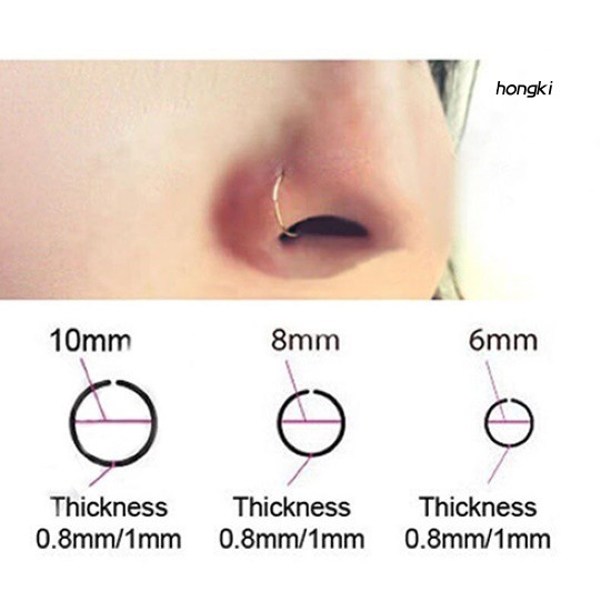 1 Khuyên Mũi Bằng Thép Mỏng 0.8mm