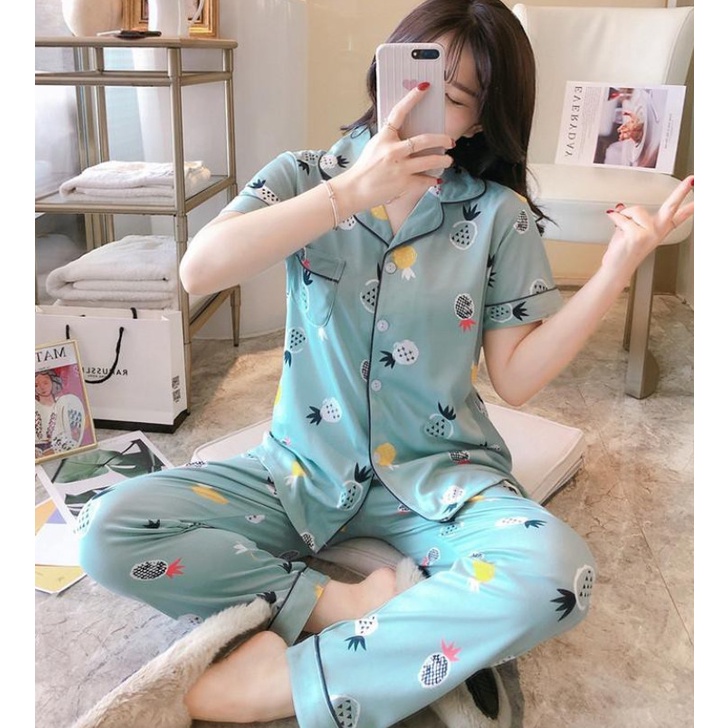 Bộ mặc nhà nữ FM Style đồ ngủ dài, tay ngắn chất kate thái cao cấp thiết kế dễ thương mềm mịn thoáng mát 211022019 | BigBuy360 - bigbuy360.vn