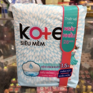 Băng vệ sinh Kotex siêu mềm thiết kế cho ngày nhiều 6 miếng 28cm