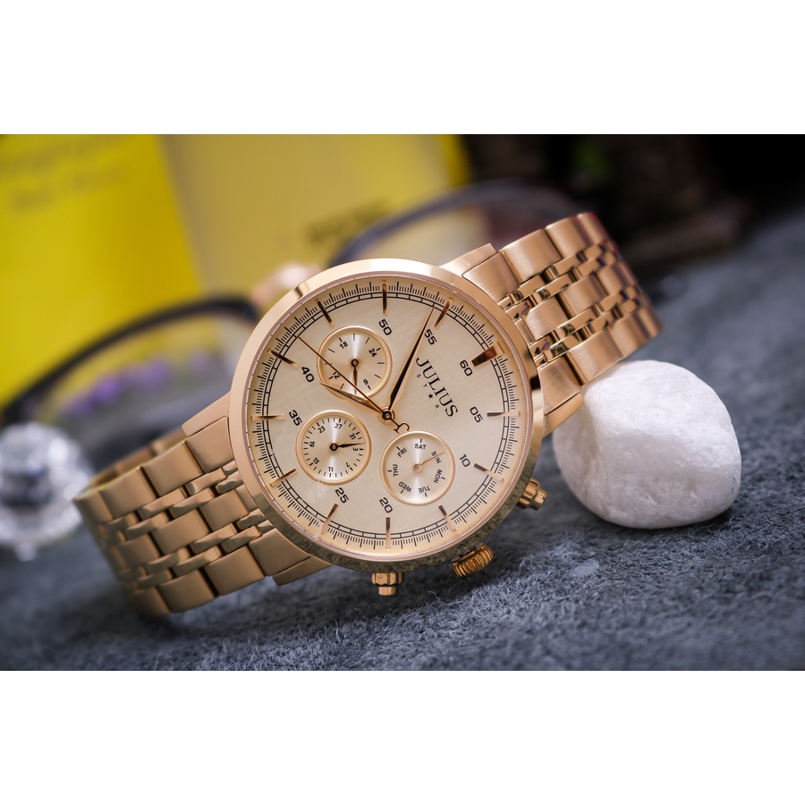 Đồng hồ nam JS-061M Julius Hàn Quốc dây thép kính Saphire
