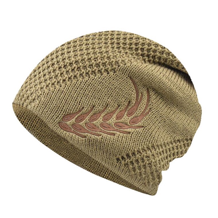 Mũ Beanie Dệt Kim In Logo Lúa Mì Thời Trang Mùa Đông Cho Nam Và Nữ