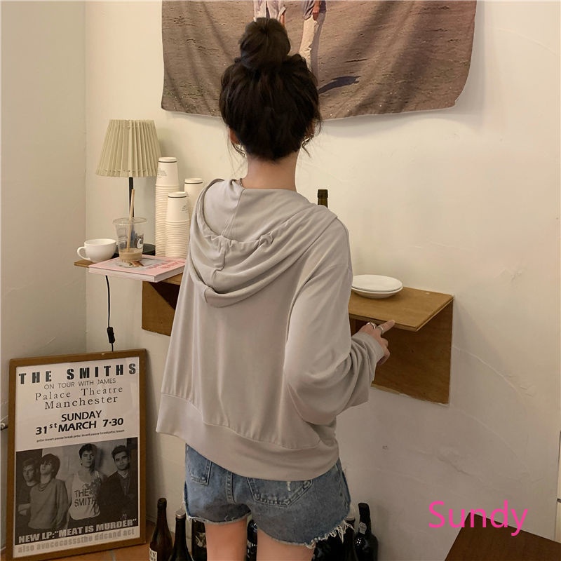 Áo Khoác Chống Nắng Tay Dài Dáng Rộng Vải Lụa Mát Thời Trang Mùa Hè Cho Nữ