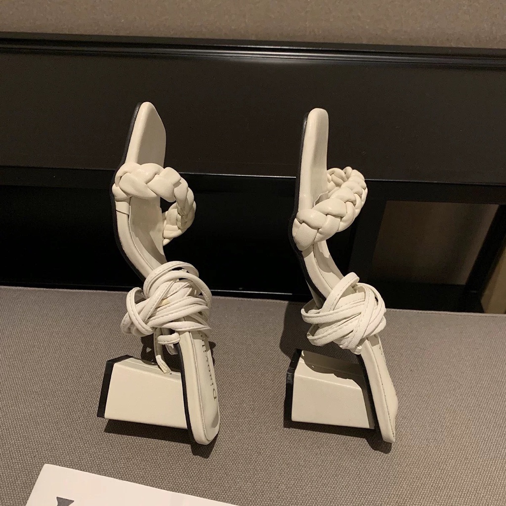 Sandal cao gót 7 phân quai đan, giày cáo gót buộc dây 7cm Chị Đẹp Store mã AT26