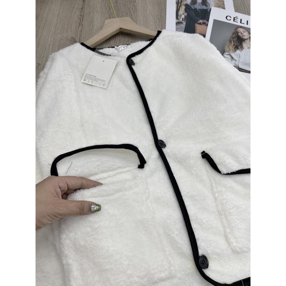 Áo khoác lông chạy viền túi hộp, chất lông cừu 2 mặt siêu dày đẹp mềm mại, lên dáng cực xinh (A01) CAO CẤP | BigBuy360 - bigbuy360.vn