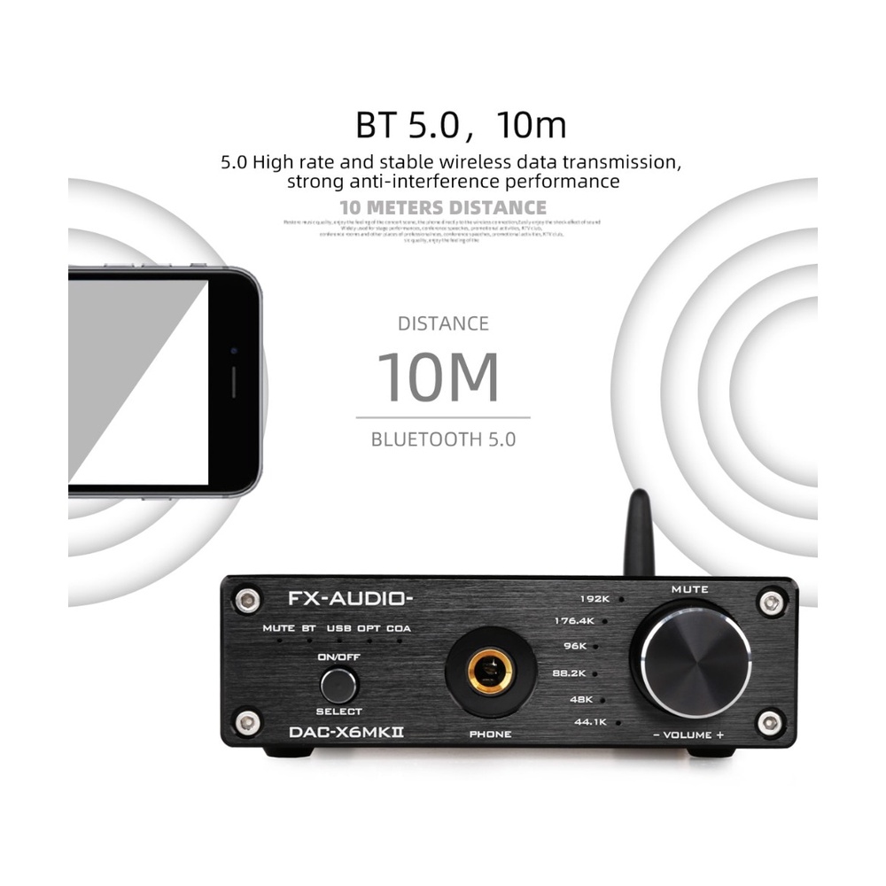 DAC Giải Mã FX-Audio DAC-X6 MKII ESS9018, Bluetooth 5.0 APTX [2021]