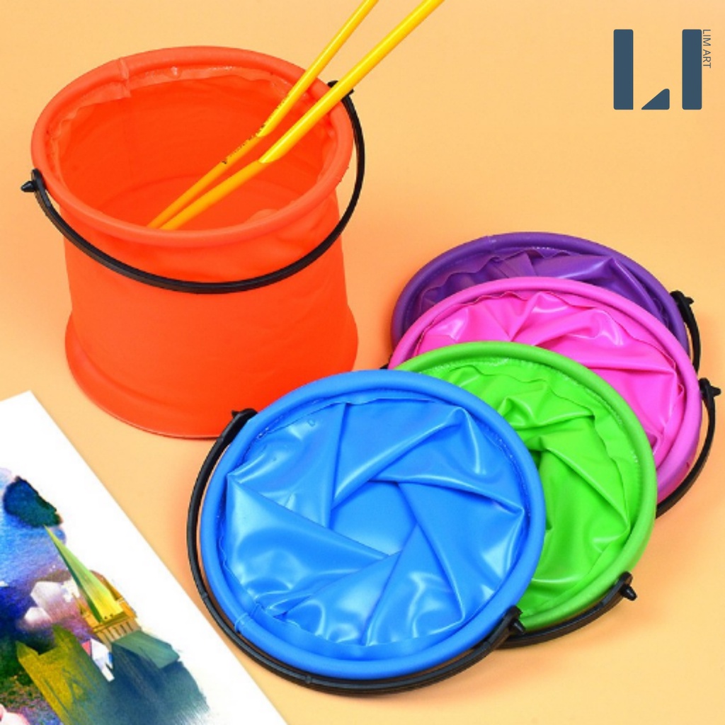 Xô - Chậu đựng cọ vẽ, rửa cọ vẽ, đựng nước gấp gọn thuận tiện LIM Art