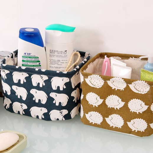 &lt;Video Review&gt; Giỏ Vải Canvas Túi Đựng Đồ Cá Nhân Tài Liệu Giỏ Vải Vintage Chứa Mỹ Phẩm Để Bàn U142