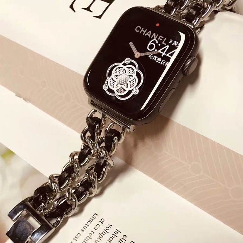 Dây Đeo Kim Loại Hai Hàng Cho Apple Watch Series 8 7 6 5 SE Ultra 4 3 2 S8 45mm 41mm 38mm 40mm 42mm 44mm 49mm