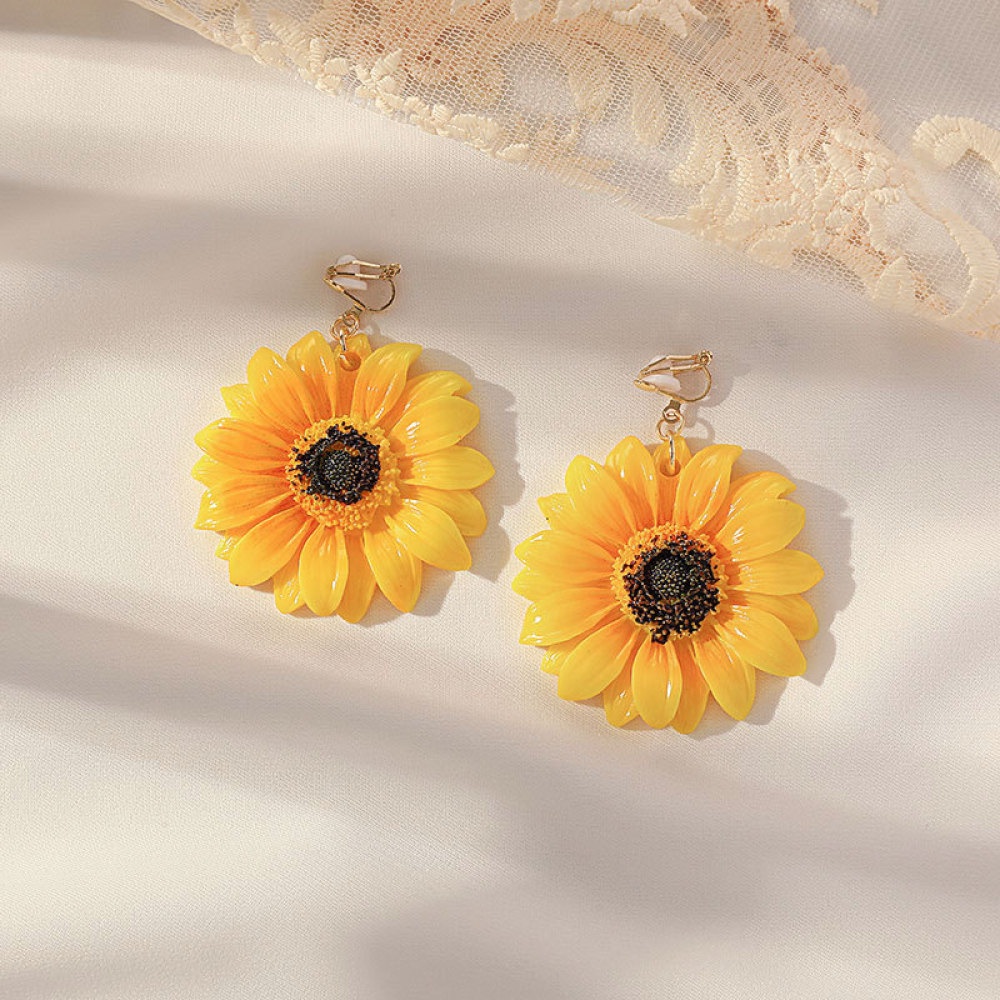 Khuyên Kẹp Vành Tai Họa Tiết Trái Cây/Hoa/Trái Tim Hình Học Đính Ngọc Trai Nhân Tạo Thời Trang