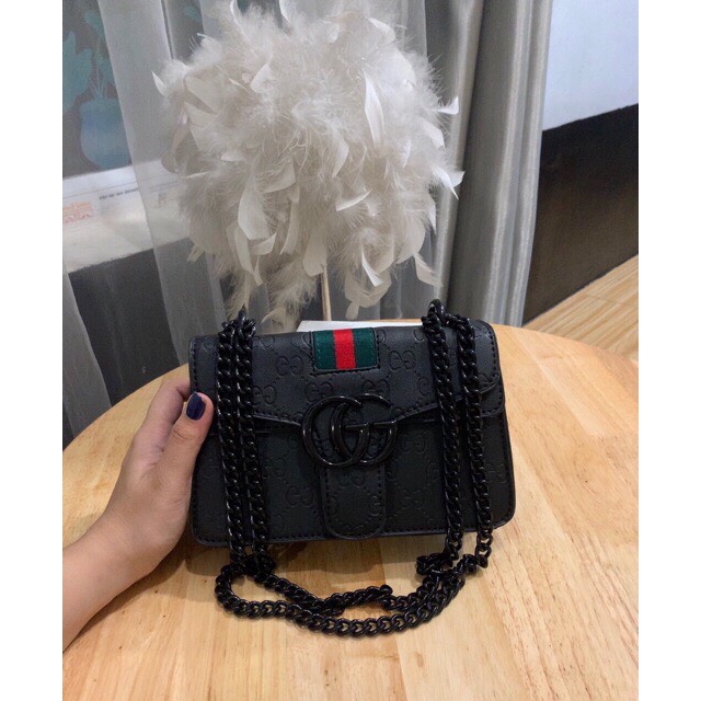 Túi xách nữ chất đẹp , túi đeo chéo GG chất đẹp phối kẻ - T281 | BigBuy360 - bigbuy360.vn