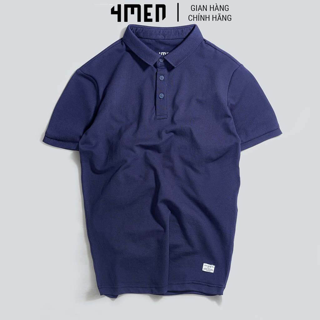 Áo thun polo nam trơn 4MEN PO028 cổ bẻ, ngắn tay, form slimfit, vải cotton cá sấu cao cấp | BigBuy360 - bigbuy360.vn