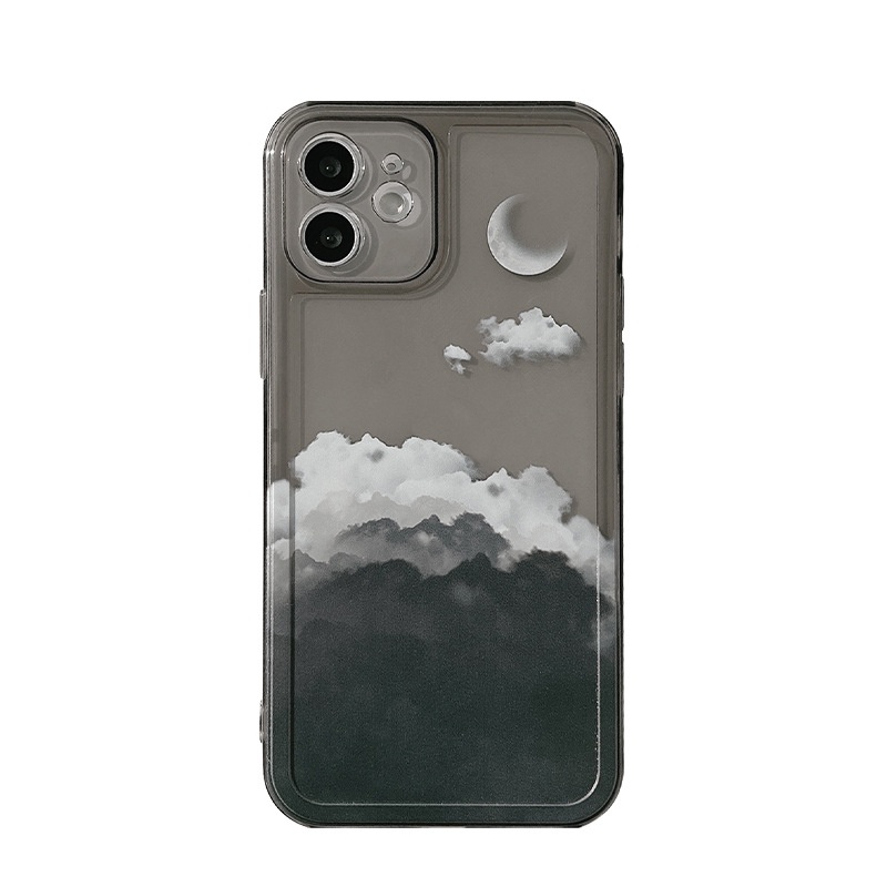 Ốp Điện Thoại TPU Silicone Hình Đám Mây Đen Cho iPhone 11 pro max X Xr Xs 7 8 14 Plus Se 2020 12 pro max 13