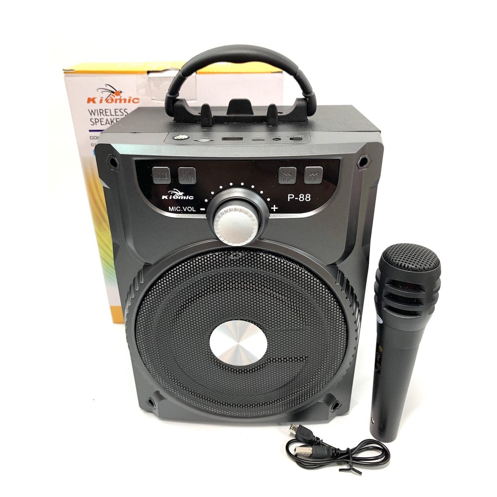 Loa kéo Bluetooth P88 P89 Hiệu KIOMIC Tặng Kèm Micro Hát Karaoke Cực Hay - Bảo Hành 1 đổi 1