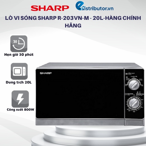 Lò Vi Sóng Sharp R-203VN-M - 20L-Hàng chính hãng