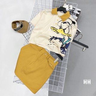 Set áo phông hình chân váy kaki
