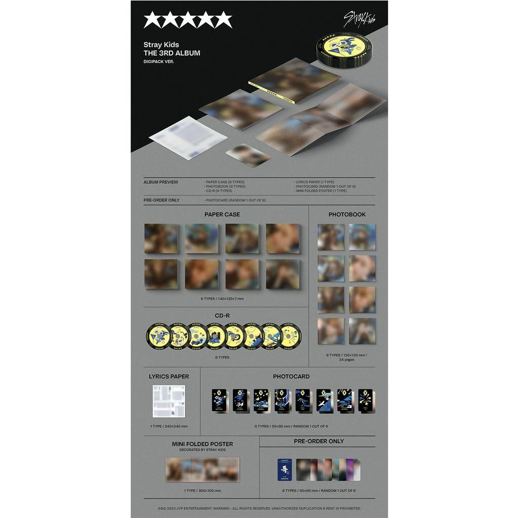Album Stray Kids THE 3RD 5-STAR phiên bản digipack