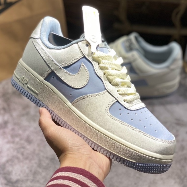 Giày thể thao AF1 trắng xanh kem, Giày sneaker cao cấp.