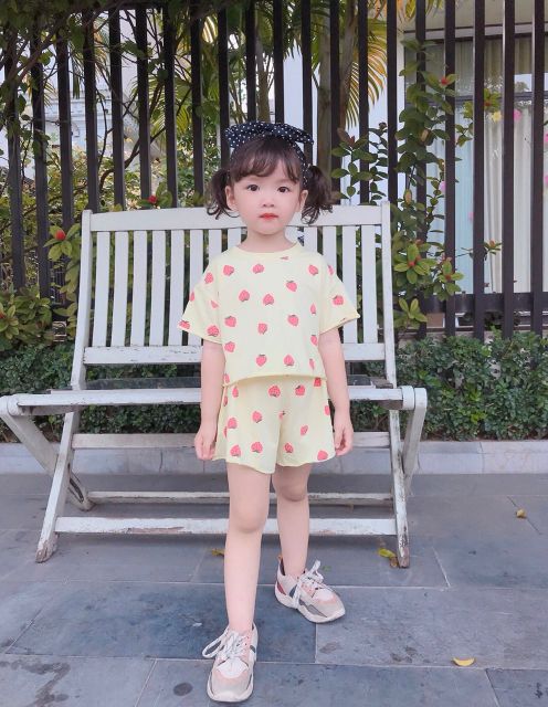 8_20kg ( có số đo áo) Bộ dâu tây bé gái HÀNG QUẢNG CHÂU_CHUẨN SHOP_ KHĂN RẰN SHOP