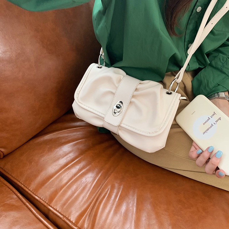 IELGY Túi Đeo Vai Một Bên Vai Xếp Ly Hình Đám Mây Cao Cấp Dành Cho Bạn Nữ