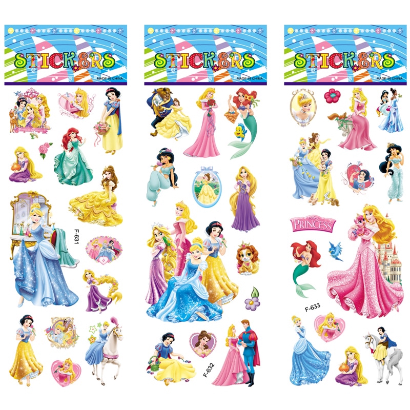 Set 10 Tấm Sticker Dán Trang Trí Hình Công Chúa Bạch Tuyết Hoạt Hình