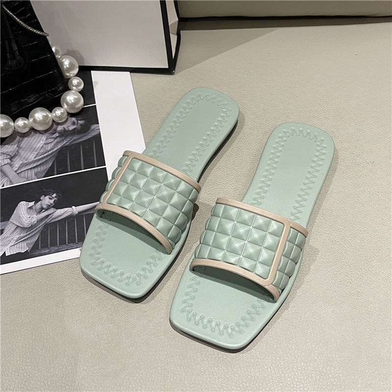 Dép đế bằng IELGY mũi vuông thời trang đi biển dành cho nữ