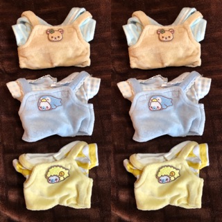 Set yếm bông + áo phông cho doll 20 cm
