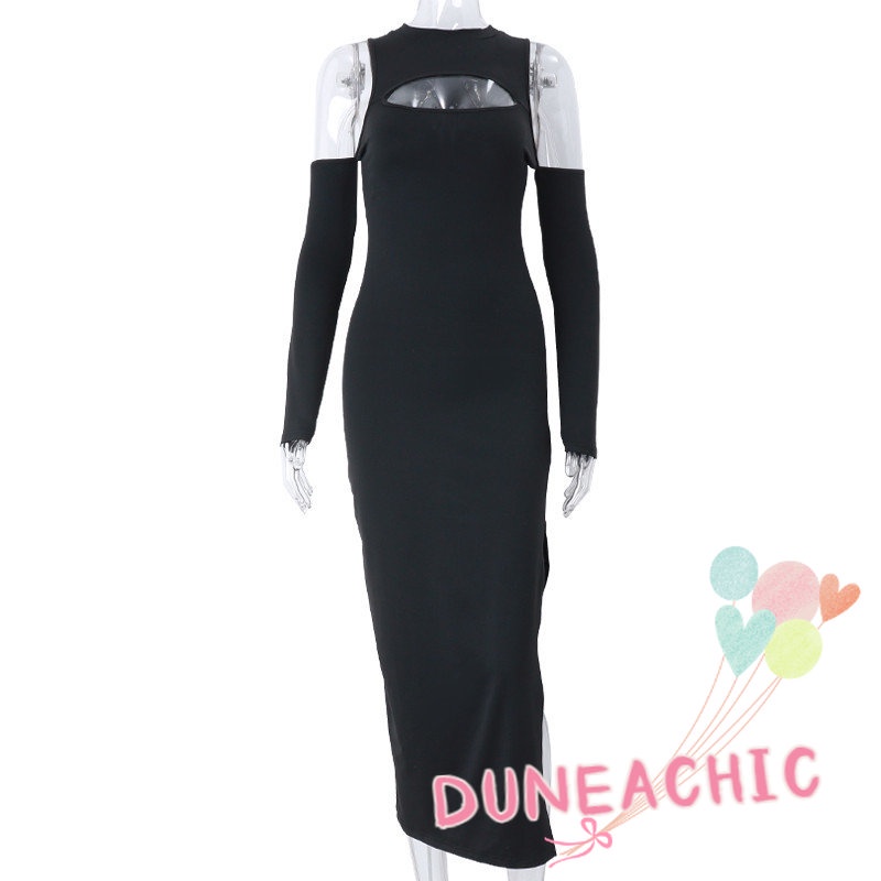 DUNEA Đầm Dáng Dài Hở Vai Quyến Rũ Thời Trang Cho Nữ