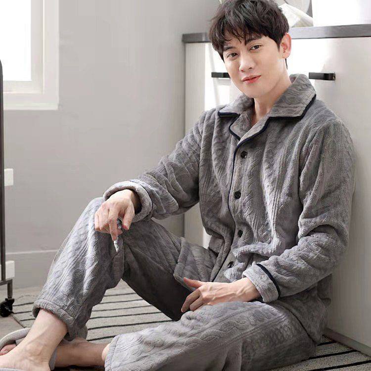 Bộ đồ ngủ chất nhung dày dặn thời trang mùa đông cho nam