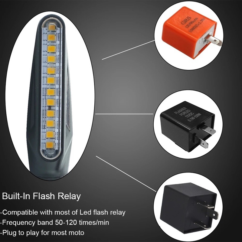 Bộ 2 Đèn Xi Nhan Chống Thấm Nước IP68 12V Màu Hổ Phách Chuyên Dụng Cho Xe Mô Tô
