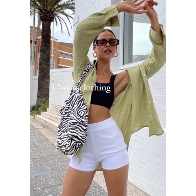 Quần biker short trắng