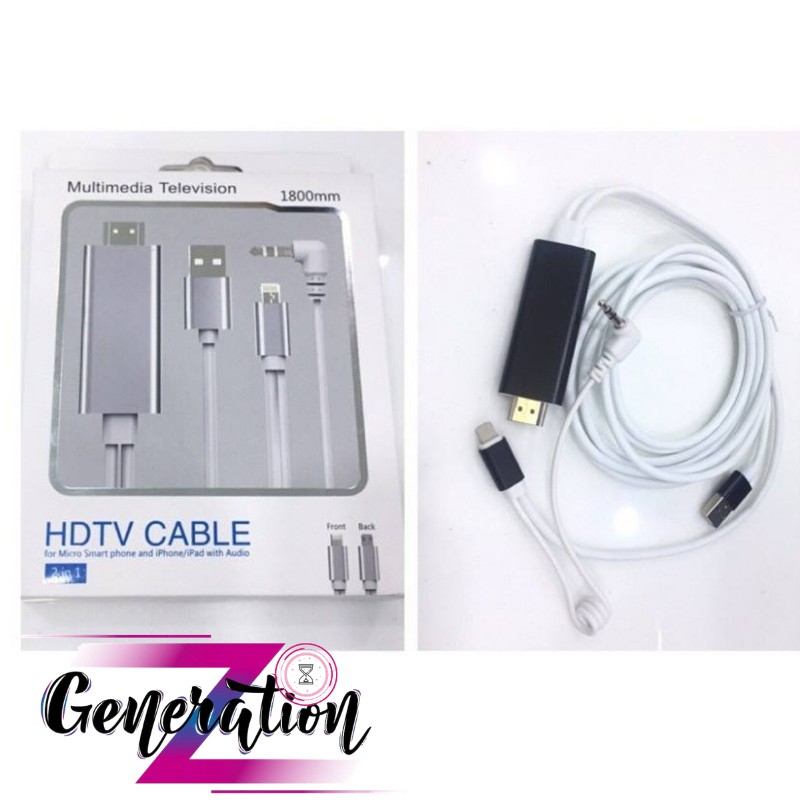 CÁP CHUYỂN LIGHTING + USB + AUDIO RA HDMI 1.8M (OT - 7559)